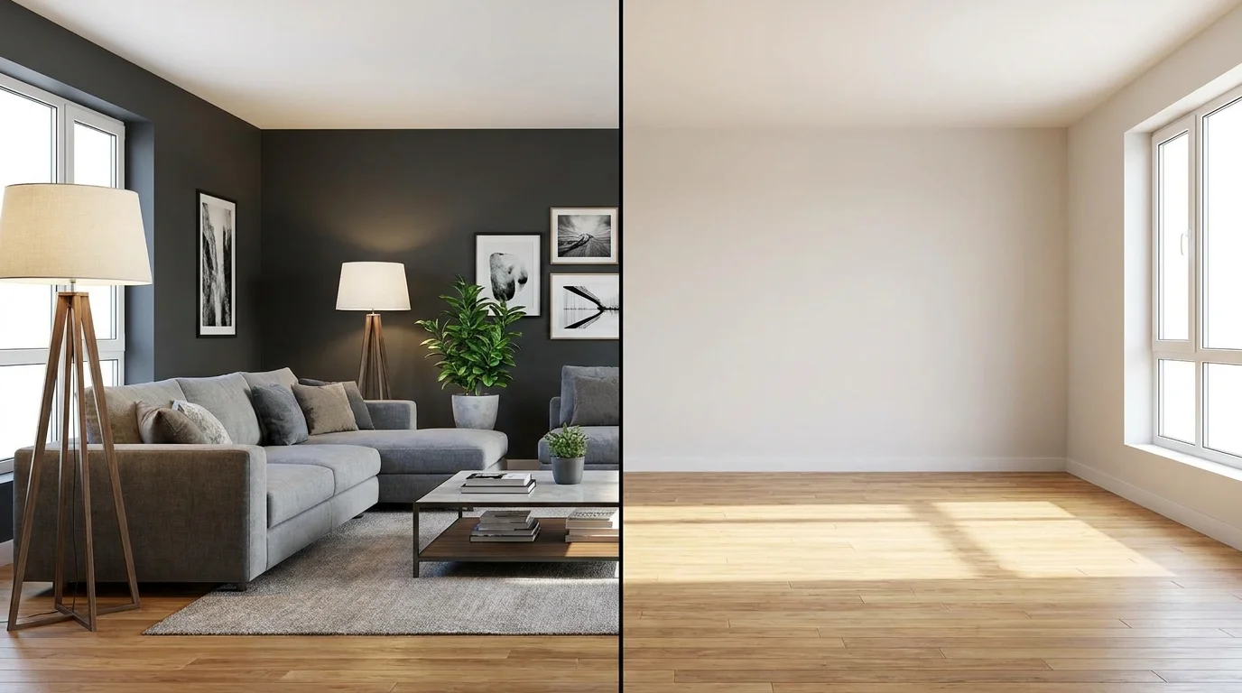 Furnished apartment vs unfurnished apartment in Lahore side by side comparison
